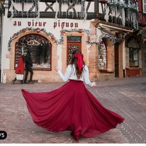 Chicwish Timeless favorite chiffon maxi skirt in wine